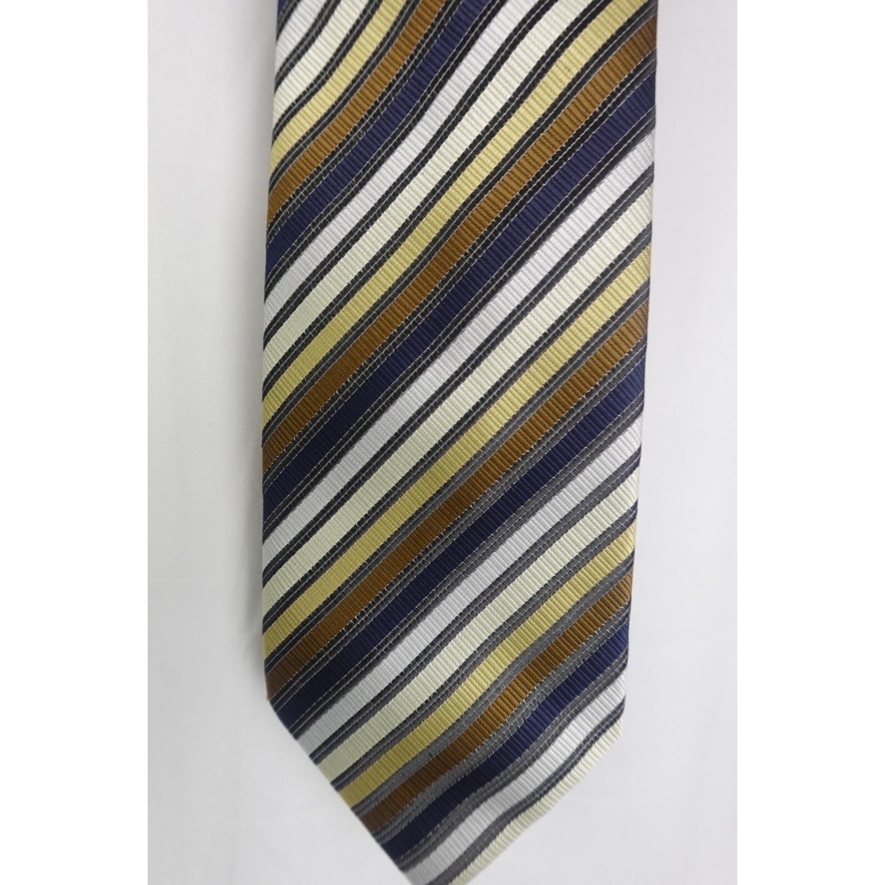 Bergamo New York Necktie Tie Men Stripe 100% Silk Hand Made Extra Long Repp